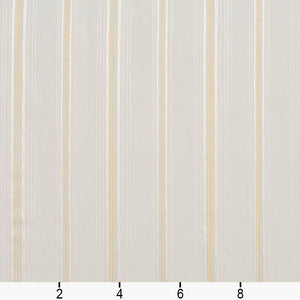Essentials Sheer Fade Resistance Performance Drapery Stripe Fabric Ivory Gold / Ivory