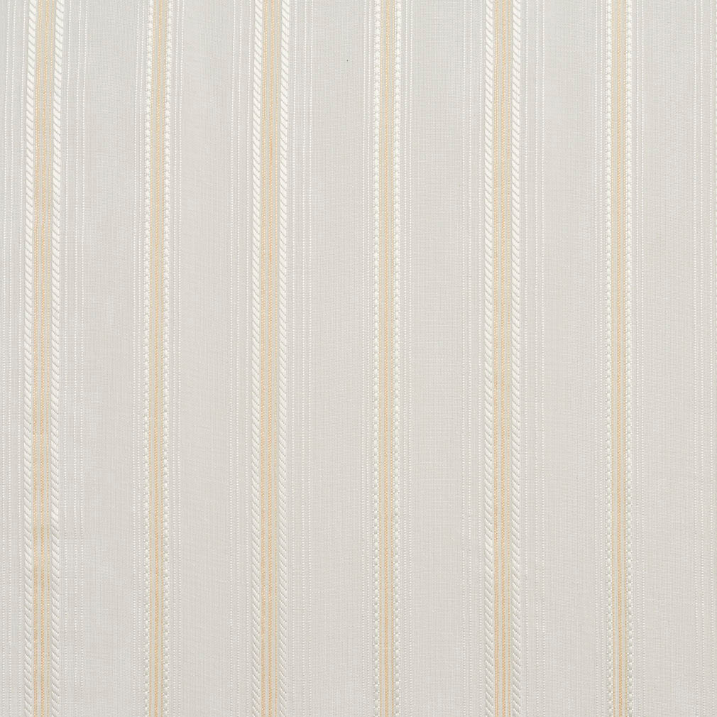 Essentials Sheer Fade Resistance Performance Drapery Stripe Fabric Ivory Gold / Ivory