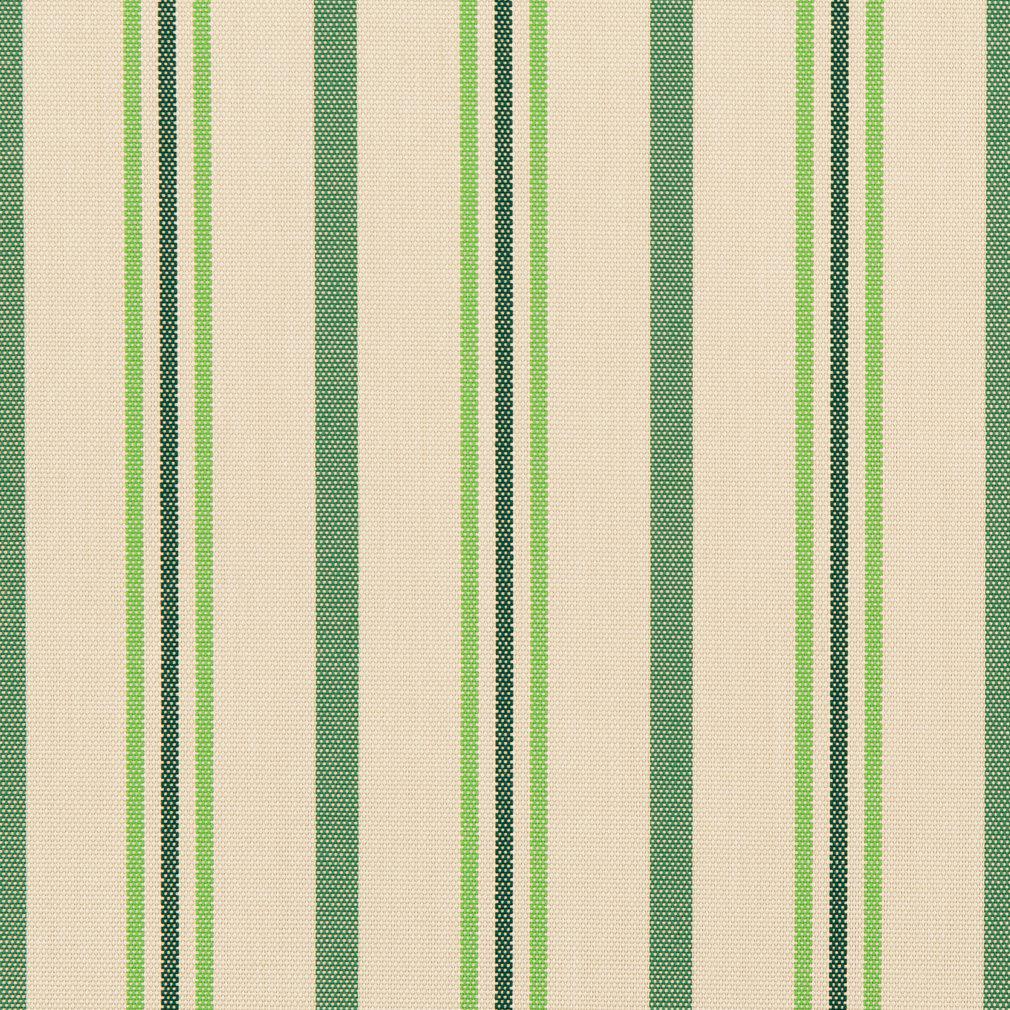 Essentials Outdoor Acrylic Stripe Upholstery Drapery Fabric Lime Green White / 30020-02