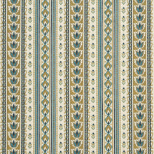 Load image into Gallery viewer, Essentials Upholstery Stripe Fabric / Navy Blue Yellow