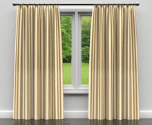 Load image into Gallery viewer, Essentials Heavy Duty Stripe Upholstery Drapery Fabric / Olive Gold White