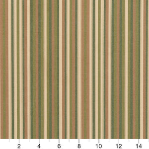 Essentials Outdoor Acrylic Stripe Upholstery Drapery Fabric Olive Green Beige / 30040-03