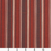Load image into Gallery viewer, Essentials Heavy Duty Stripe Upholstery Drapery Fabric / Red Gray Beige