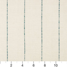 Load image into Gallery viewer, Essentials Linen Cotton Upholstery Stripe Fabric / White Teal