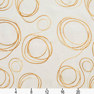 Essentials Sheer Fade Resistance Performance Drapery Swirls Fabric / Caramel