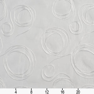 Essentials Sheer Fade Resistance Performance Drapery Swirls Fabric White / Pearl