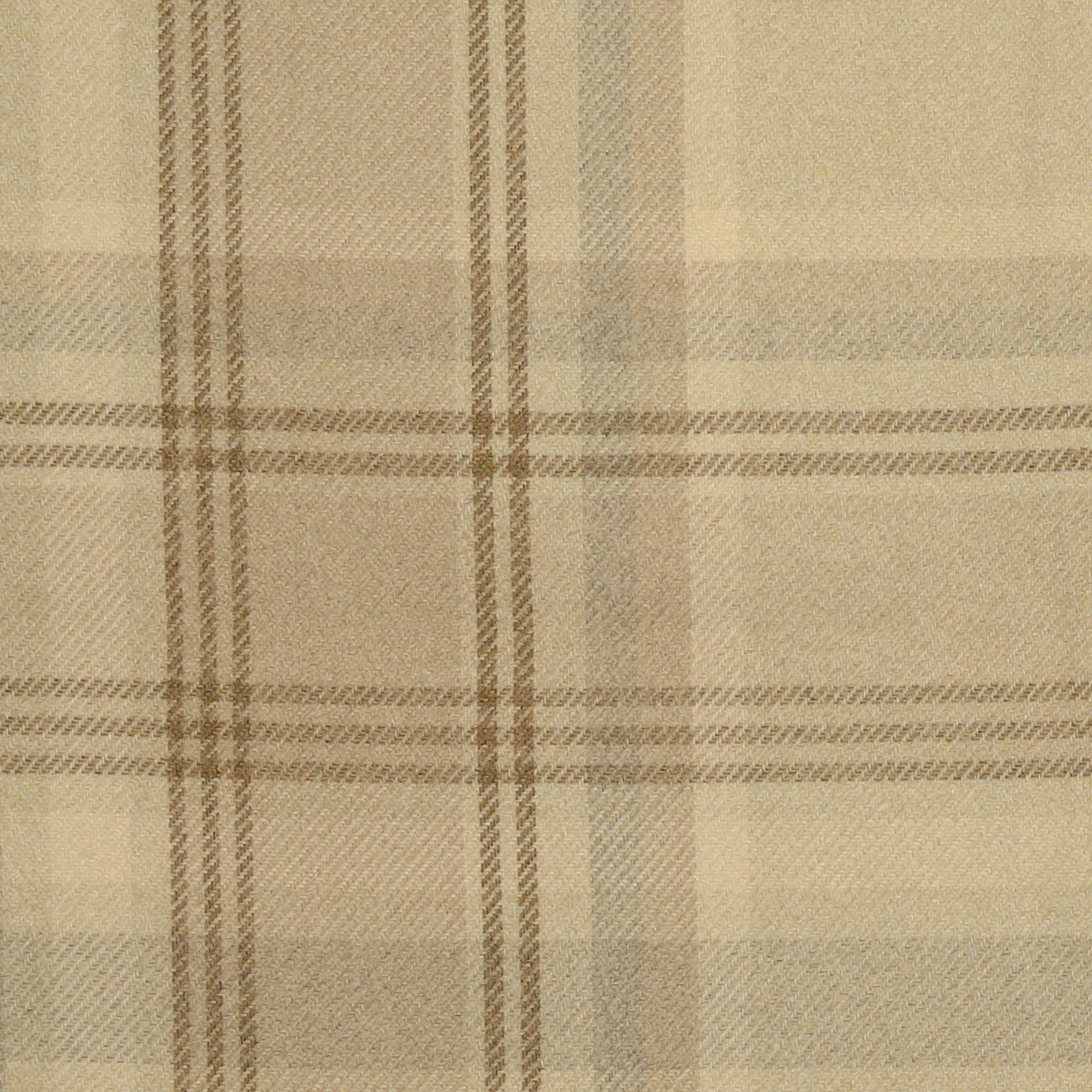 Heavy Duty Faux Wool Grey Cream Beige Brown Tartan Plaid Upholstery Fabric