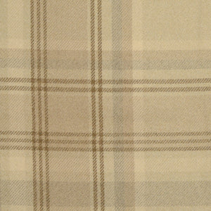 Heavy Duty Faux Wool Grey Cream Beige Brown Tartan Plaid Upholstery Fabric