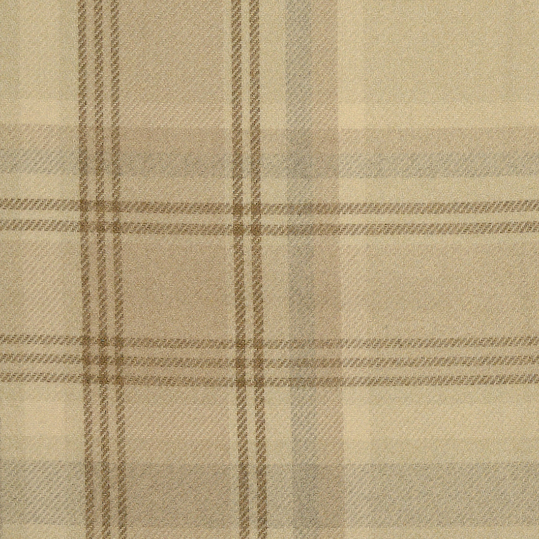 Heavy Duty Faux Wool Grey Cream Beige Brown Tartan Plaid Upholstery Fabric