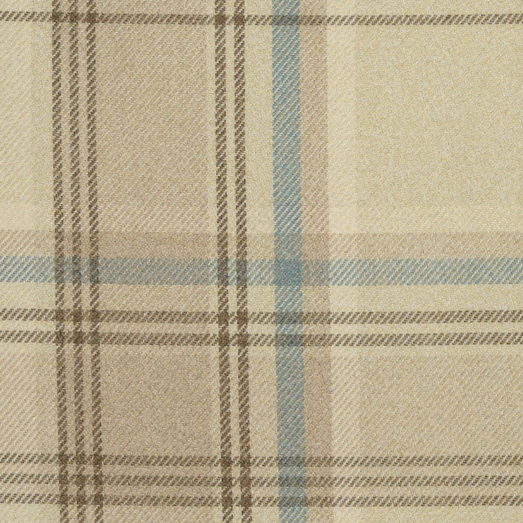 Heavy Duty Faux Wool Blue Cream Beige Brown Tartan Plaid Tartan Upholstery Fabric