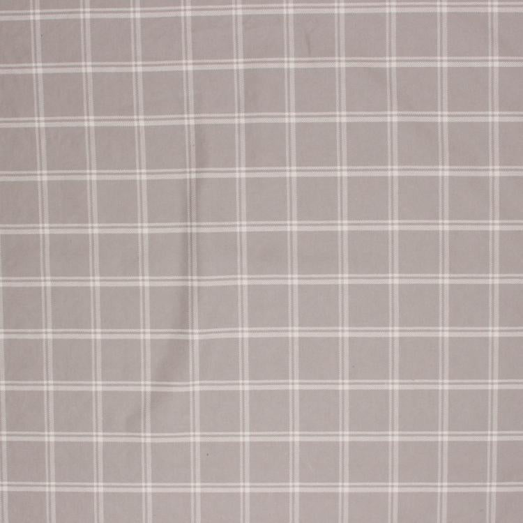 Cotton Tartan Plaid Upholstery Drapery Fabric / Taupe RMIL1