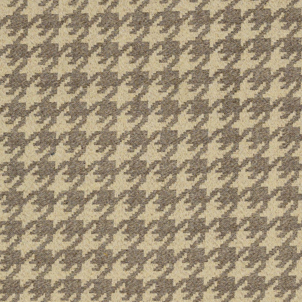 Heavy Duty Faux Wool Gray Cream Houndstooth Teatime Upholstery Fabric