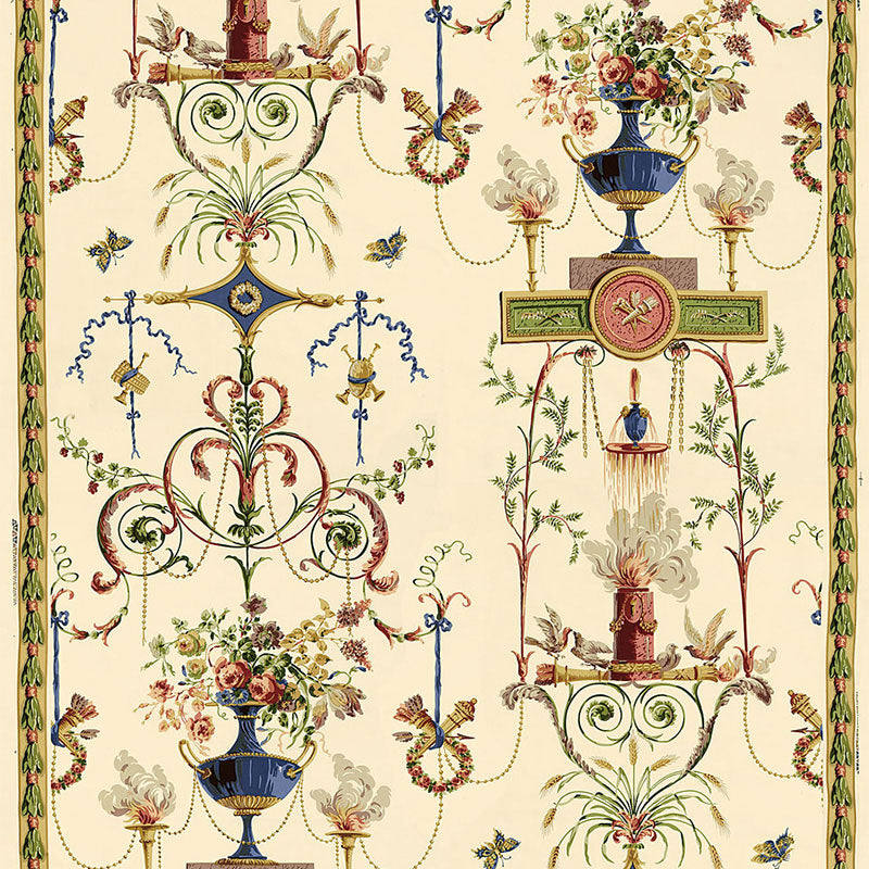SCHUMACHER TERRACINA ARABESQUE FABRIC / CHAMPAGNE