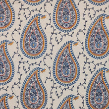 Load image into Gallery viewer, Embroidered Drapery Fabric Paisley Ivory Blue Green Beige Brown / RMIL13