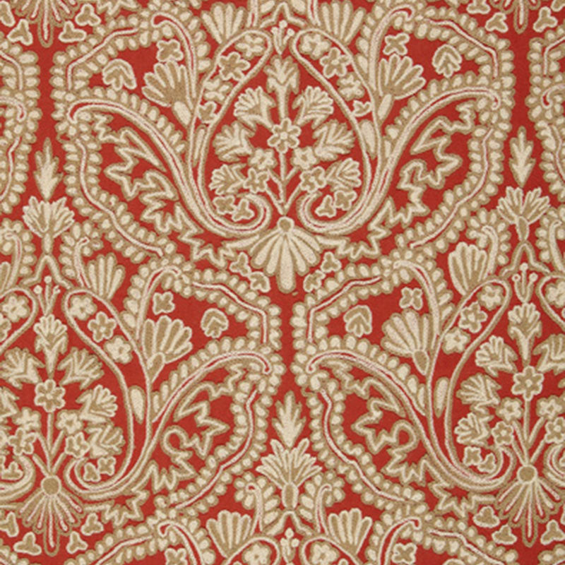 SCHUMACHER CLAREMONT CREWEL EMBROIDERY FABRIC / TUSCAN