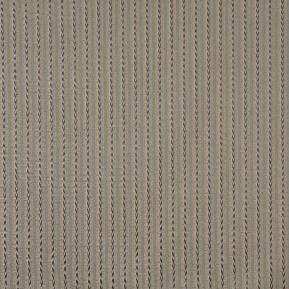Essentials Crypton Upholstery Fabric Tan Blue / Denim Stripe