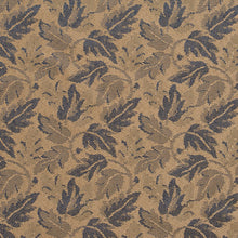 Load image into Gallery viewer, Essentials Crypton Upholstery Fabric Tan / Denim Leaf
