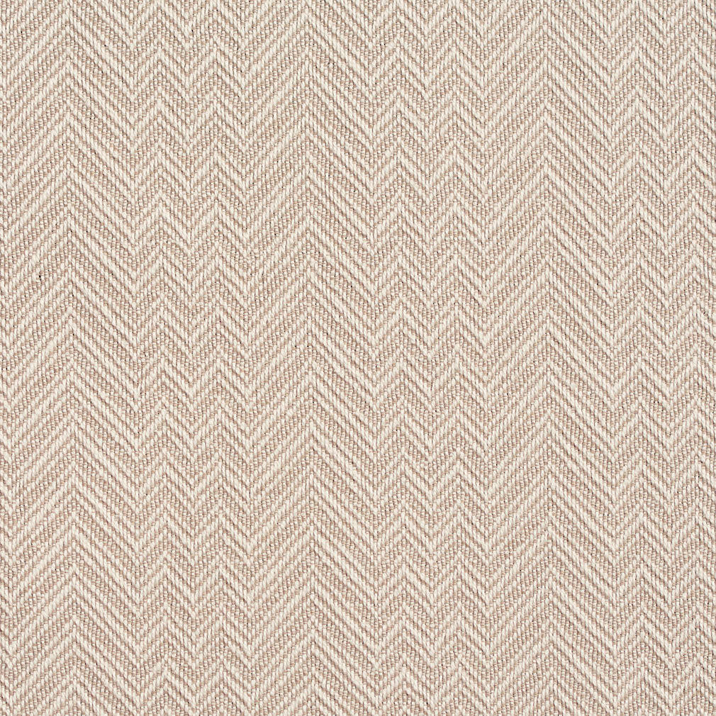 Essentials Crypton Tan Ivory Chevron Geometric Upholstery Fabric / Flax