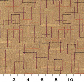 Essentials Mid Century Modern Mustard Geometric Rectangles Upholstery Fabric / Topaz