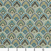 Load image into Gallery viewer, Essentials Upholstery Drapery Tapestry Fabric / Navy Blue Gold