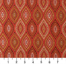 Load image into Gallery viewer, Essentials Tapestry Trellis Upholstery Drapery Red Fabric