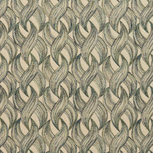Load image into Gallery viewer, Essentials Teal Olive Green Beige Chain Upholstery Fabric / Meadow
