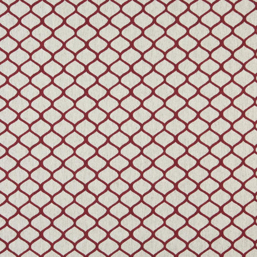 Essentials Heavy Duty Upholstery Trellis Fabric / Burgundy White