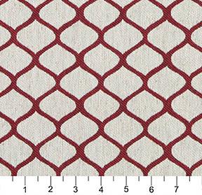 Essentials Heavy Duty Upholstery Trellis Fabric / Burgundy White