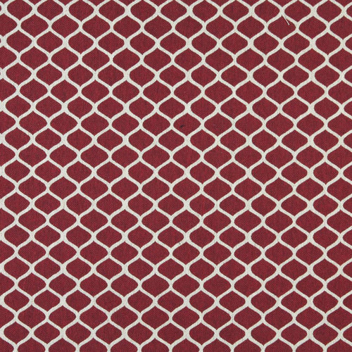 Essentials Heavy Duty Trellis Upholstery Fabric / Burgundy White