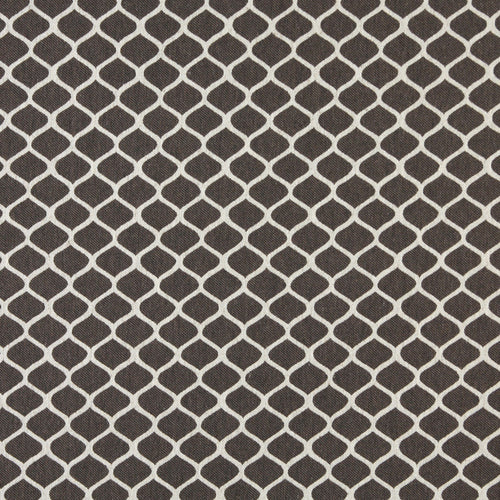Essentials Heavy Duty Upholstery Trellis Fabric / Dark Brown White