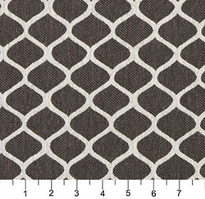 Essentials Heavy Duty Upholstery Trellis Fabric / Dark Brown White