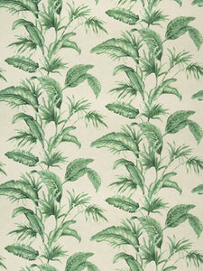5 Colorways Tropical Botanical Drapery Upholstery Fabric Linen Rayon Ivory Green Gray Blush