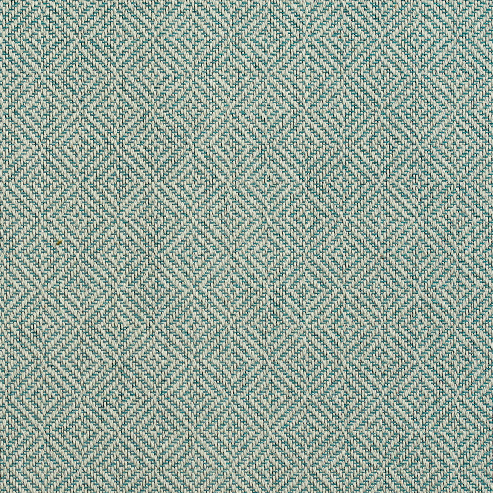 Essentials Crypton Turquoise Mint Cream Geometric Diamond Upholstery Fabric / Seamist