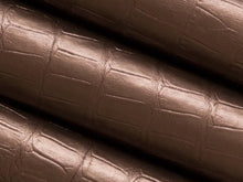 Load image into Gallery viewer, Stain Resistant Performance Brown Alligator Faux Leather Upholstery Vinyl