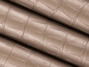 Stain Resistant Performance Taupe Alligator Faux Leather Upholstery Vinyl