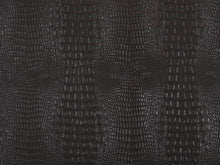 Load image into Gallery viewer, Stain Resistant Performance Black Glossy Alligator Faux Leather Upholstery Vinyl