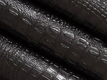 Load image into Gallery viewer, Stain Resistant Performance Black Glossy Alligator Faux Leather Upholstery Vinyl
