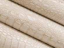 Load image into Gallery viewer, Stain Resistant Performance Beige Taupe Alligator Faux Leather Upholstery Vinyl