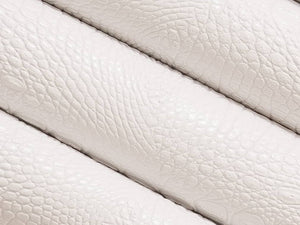 Stain Resistant Performance Cream Alligator Reptile Faux Leather Upholstery Vinyl
