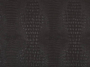 Stain Resistant Performance Black Alligator Faux Leather Upholstery Vinyl