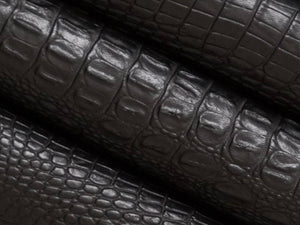 Stain Resistant Performance Black Alligator Faux Leather Upholstery Vinyl