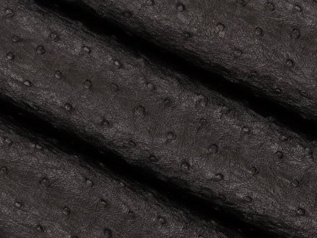 Stain Resistant Performance Black Ostrich Faux Leather Upholstery Vinyl