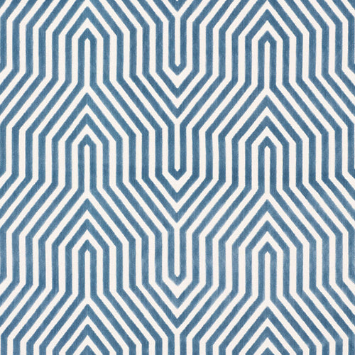 SCHUMACHER VANDERBILT VELVET FABRIC / MARINE