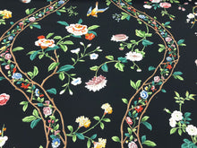 Load image into Gallery viewer, Brunschwig &amp; Fils Silk Road Victoria &amp; Albert Cotton Floral Bird Drapery Fabric Black Onyx