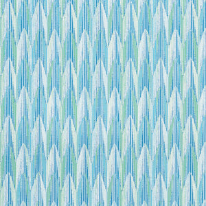 SCHUMACHER VERDANT FABRIC 75910 / AQUA & LEAF