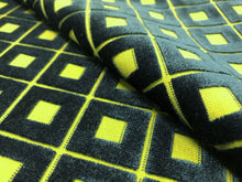 Load image into Gallery viewer, Lee Jofa Green Navy Blue Cotton Cut Velvet Geometric Check Upholstery Fabric