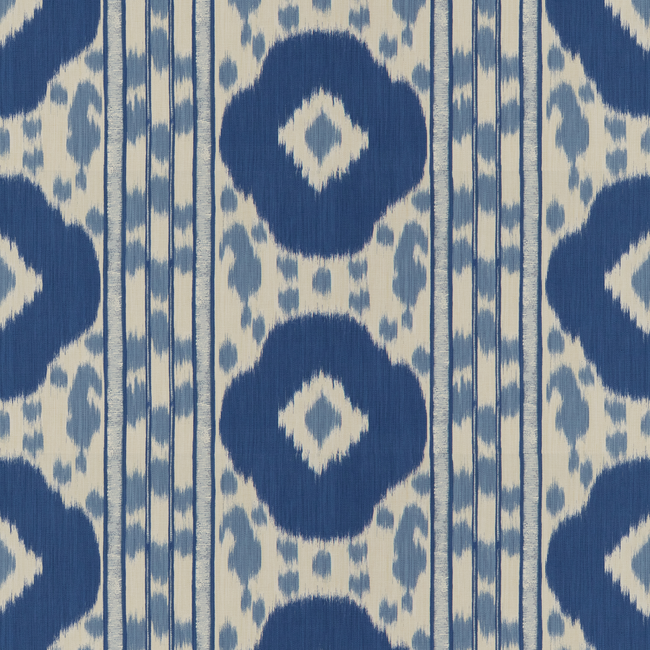 Brunschwig & Fils Varkala Print Fabric / Navy/Sky