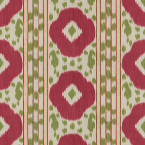 Brunschwig & Fils Varkala Print Fabric / Pink/Green