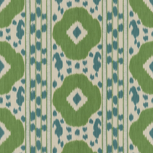Brunschwig & Fils Varkala Print Fabric / Teal Green