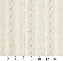 Load image into Gallery viewer, Essentials Victorian Floral Upholstery Drapery Fabric Ivory / Rose Stripe